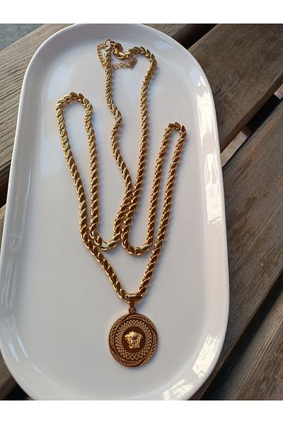 Blotch Stainless Steel 80cm Barley Chain Locket Necklace