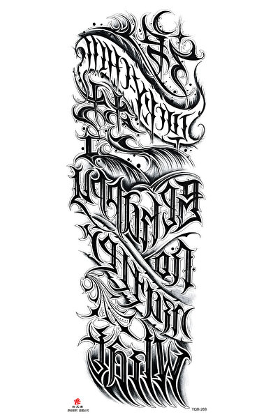 BP Tattoo Yazılı Kol Kaplama Geçici Dövme Tattoo