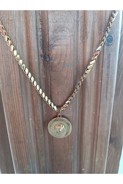Blotch Stainless Steel 80cm Barley Chain Locket Necklace