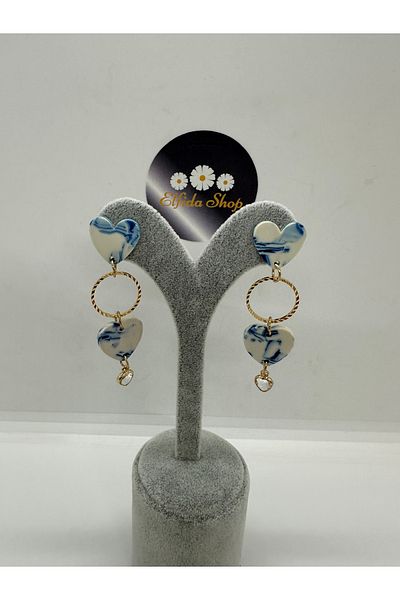Elfida Shop Steel Heart Earrings with Hanger