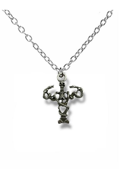 Herşey Nota Resistance Strength – Sportsman Skeleton Unisex Necklace with Snake Figure (60 cm Chain)