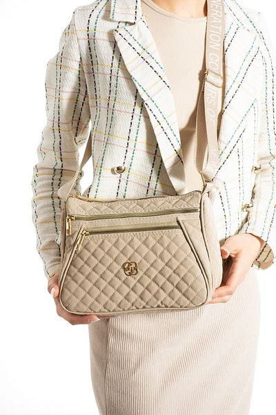 MAMIN Women's Stylish Quilted Design 4 Zippered Shoulder Bag
