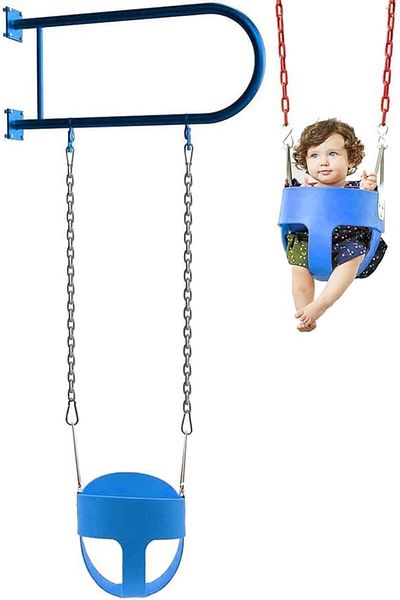 ALBADER Swing Wall Iron with Baby Swing Seat & Chains For Outdoor, Heavy Duty Bench with Iron Bar