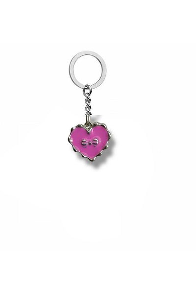 Herşey Nota The Power of Meaning – Stylish Metal Keychain with Purple Heart Ribbon Figure