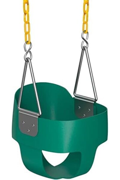 ALBADER أرجوحة حائط حديدية مع مقعد أرجوحة للأطفال وسلاسل للاستخدام الخارجي، مقعد شديد التحمل مع قضيب حديدي