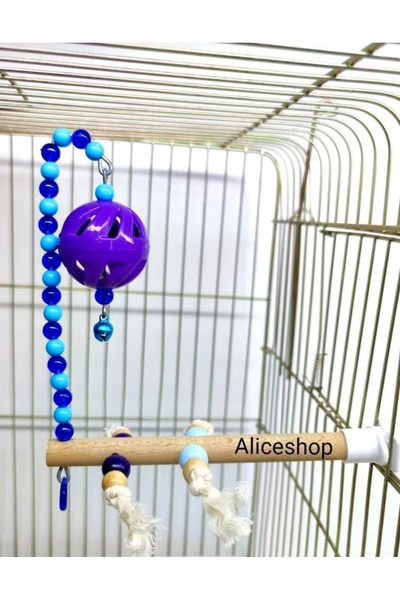 aliceshop Cockatiel Bed Swing Stress Drawstring Bell Bulk Perch 3 Products Together