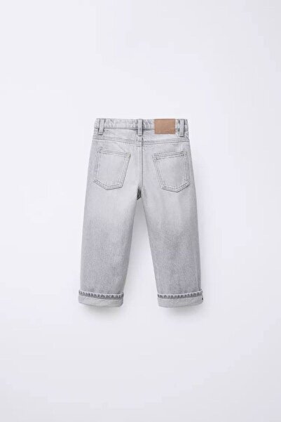 lumo bella kids Kıvrılmış Paça, Casual Yaz Modası Erkek Çocuk Gri Kot Pantolon