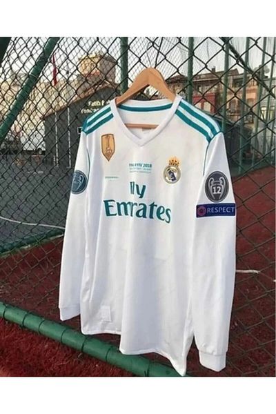 Lion Spor R'eal M'adrid-Cristiano Ronaldo 2018 Κιέφ Πρωταθλητικής Λήμβου Μακρυμάνικη ρετρό φανέλα ποδοσφαίρου64262334