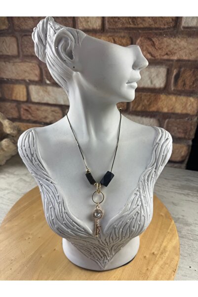 SEDEF TAKI Anahtar model taşlı uzun kolye