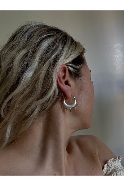 Rossetto Atelier Imported White Bella Earrings