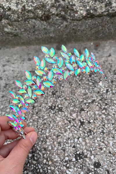 Hobigram Regina Janjanlı Bridal Henna Crown Special Occasion Accessory Women's Crown Hair Accessory – Crown, Crystal Stone