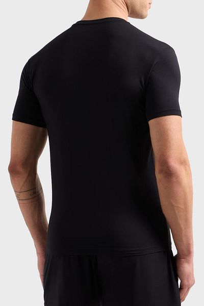 Emporio Armani Tricou Stretch Slim Fit Crew Gât cu logo pentru bărbați EM000379 AF10783 UC001
