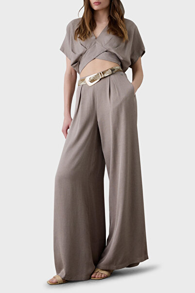 BSB Wide Leg Yüksek Bel Geniş Paça Pileli Pantolon PANTOLON 053