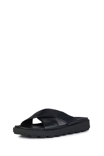 Geox Men's Black Spherica Leather Slippers U45Gwb00085C9999