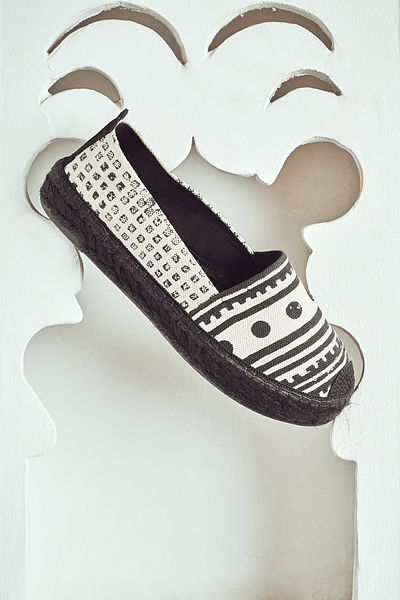 Derimod Kastamonu Stone Print Women's Black Patterned Espadrille 25Sfd20836F