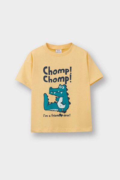 DeFacto Baby Boy Crew Neck Printed Short Sleeve T-Shirt E1078A525Sm