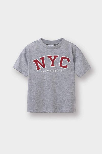 DeFacto Baby Boy Crew Neck Printed Short Sleeve T-Shirt E1124A525Sm