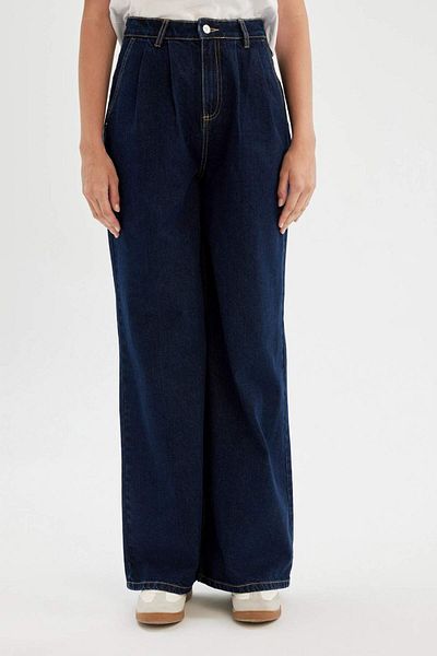 DeFacto Pantaloni lungi din denim cu talie înaltă cu picioare largi C6191AX24AU
