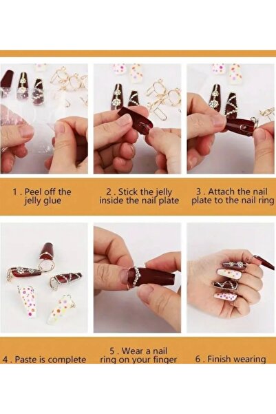 Freya Müslüman Kadınlar için 10'lu Tak-Çıkar İslami Tırnak Yüzüğü/Aparat