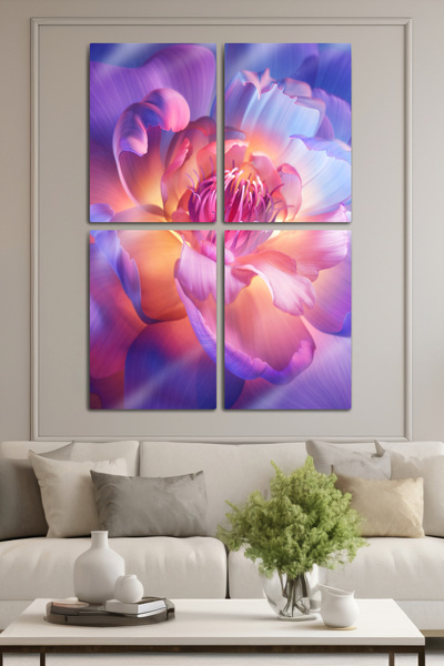 DekorHane Masa de imprimare din metal - cu tematică de flori roz, decorativă ...