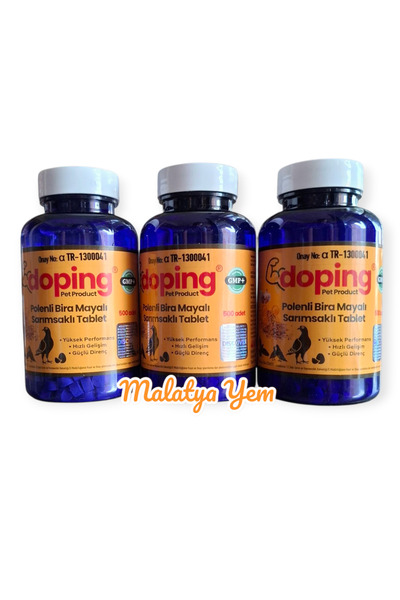 MALATYAYEM Doping Polenli Sarımsaklı Bira Mayalı Yavru Hapı – 3 Kutu (1500 Tablet)