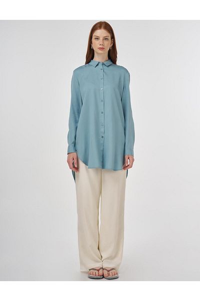 Kayra Embroidered Lyocell Tunic Airman Blue