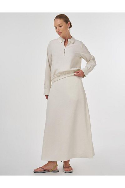 KYR Seersucker Skirt Suit Ecru