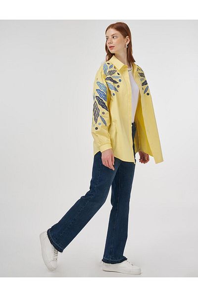 KYR Embroidered Cotton Tunic Lemon