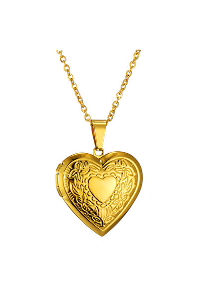 Choice7 50cm Gold Color Romantic Heart Lket Pendant Openable Female Silver Co...