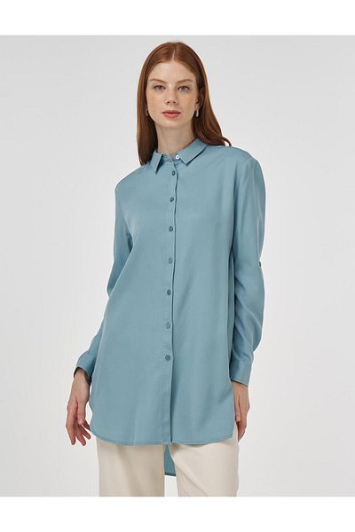 Kayra Embroidered Lyocell Tunic Airman Blue