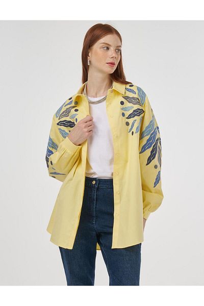 KYR Embroidered Cotton Tunic Lemon