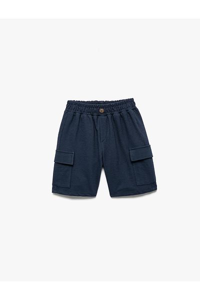 Koton Cotton Elastic Waist Pocket Detailed Cargo Shorts