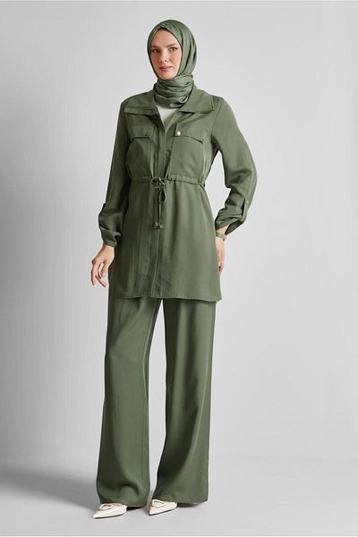 Alvina Lace up Pants Suit 45642