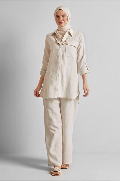 Alvina Cotton Muslin Pants Suit 45555