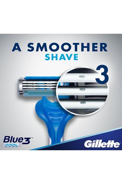 Gillette Blue 3 Cool Men's 3-Bladed Disposable Razor 6 pcs