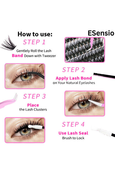 ESensio Set Gene False Individuale Tip Smoc 240p Adeziv, Penseta Perie Incluse