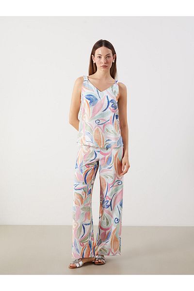 LC Waikiki V-Neck Patterned Women's Blouse