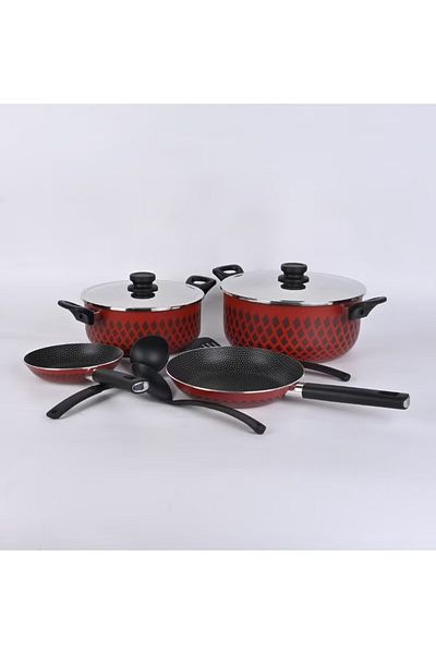 VEGA 9-Piece Aluminum Cookware Set – Durable Non‑Stick Pots, Pans & Lids