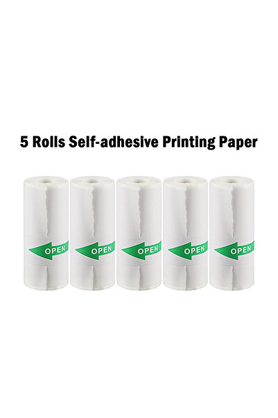 Choice4 5 لفات من ورق الطباعة اللاصق الذاتي مناسب للطابعات الجيبية، سؤال خاطئ للطلاب، ورق حراري