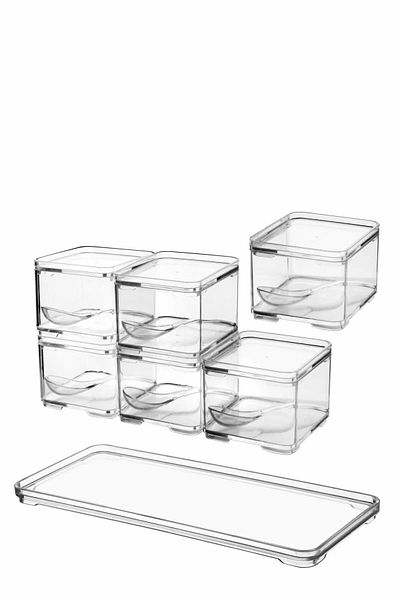 AKTURK HOME 6-Piece Spice Rack with Stand and Spoon