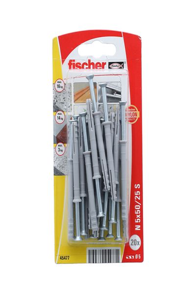 Fischer 20-Piece Hammerfix with Galvanized Countersunk Head Screw and Plug