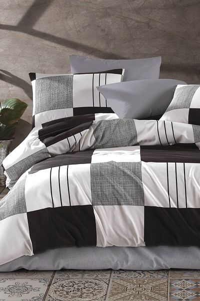 GARDEN ROOM Double Duvet Cover Set Miran with Elastic Sheet