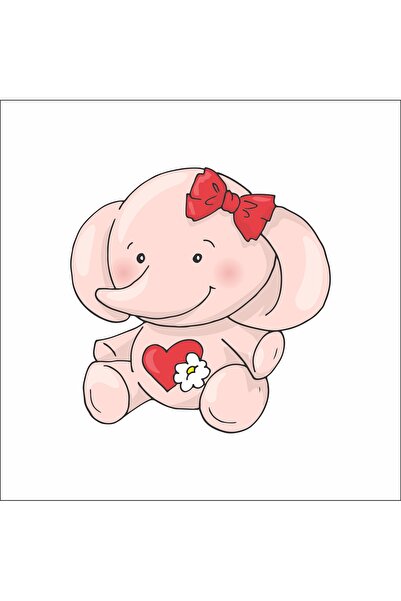 Reysa Tasarım ملصق الفيل الوردي اللطيف