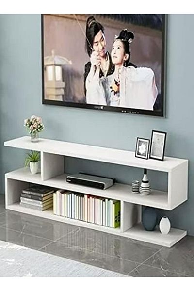 Generic Modern TV and Coffee Table Living Room Home Furniture (80×53×20, White)