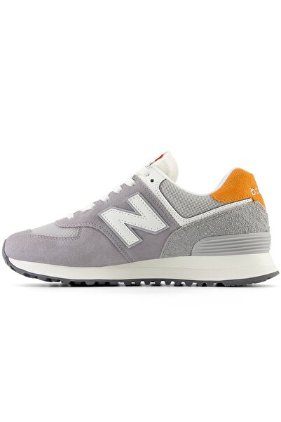 New Balance 574 Unisex Gray Leather Sneaker Daily Genuine Leather Sports Shoes Gray