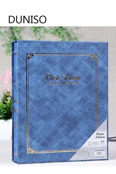Generic DUNISO 200 Pockets Foil Stamping Photo Album for 6 Inches Photos Portable Photo Album for Family Wed