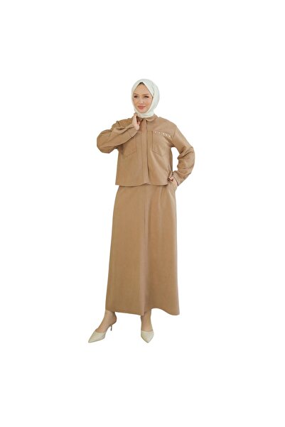 Armine Women's Hidden Zipper Collar Two-Piece Suit 24Kt604