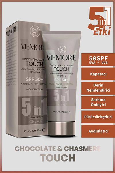 Viemore Chocolate & Chasmere Touch 5 in 1, Intensive Moisturizing Effect Concealer, Bb Cream Spf 50 + 30ml