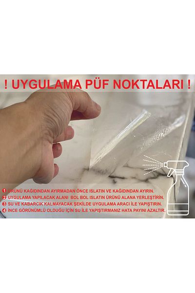 Baskı Madeni 100X200 cm - Protective Table Coating - Tiles - Counter - Self-Adhesive Clear Protective