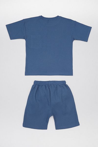 Fulla Moda Set unisex pentru copii cu buzunar din țesătură Waffle și pantaloni scurți